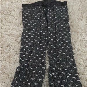 Black and white pink dog pajama bottoms